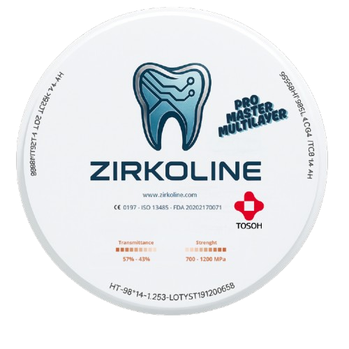 Zirkone Pro Master 100% Tosoh